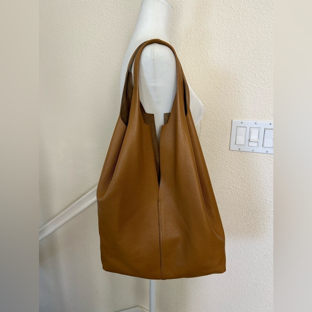 Brown Handmade Soft Leather Tote Bag with a baby bag - Picture 2 of 16